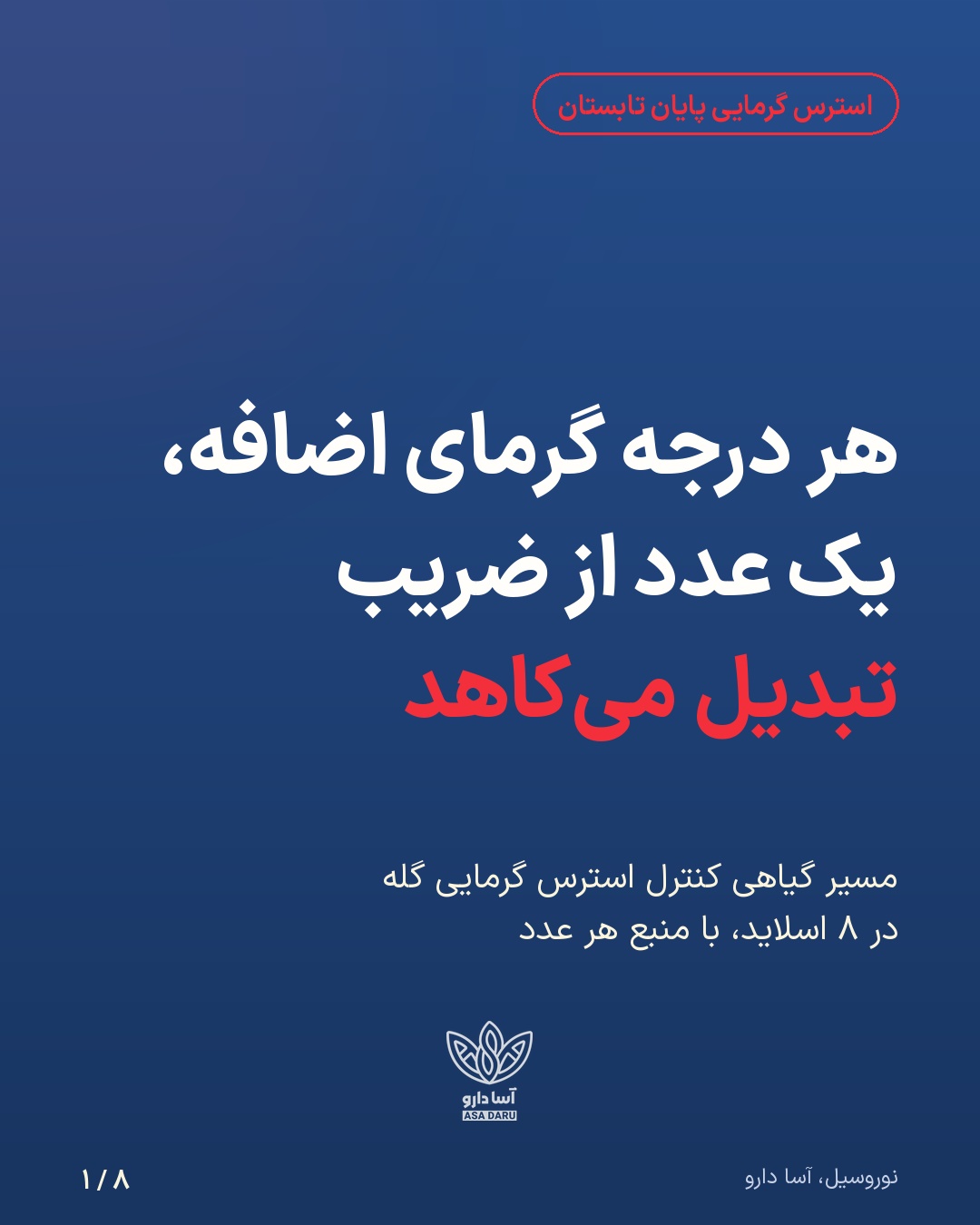 بطاقة من كاروسيل إنستغرام أسادارو حول أثر زيت الخزامى العطري على الإجهاد الحراري للقطيع